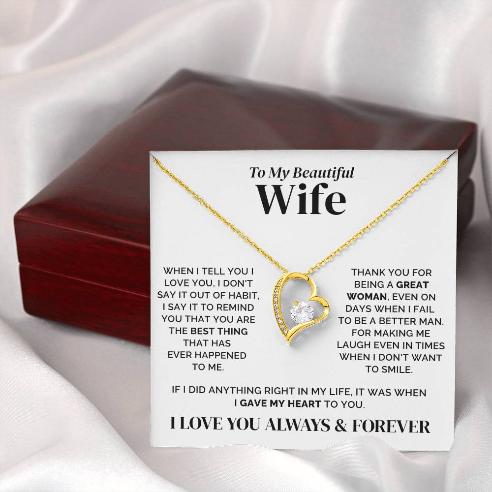 To My Wife – The Best Thing in My Life – Necklace