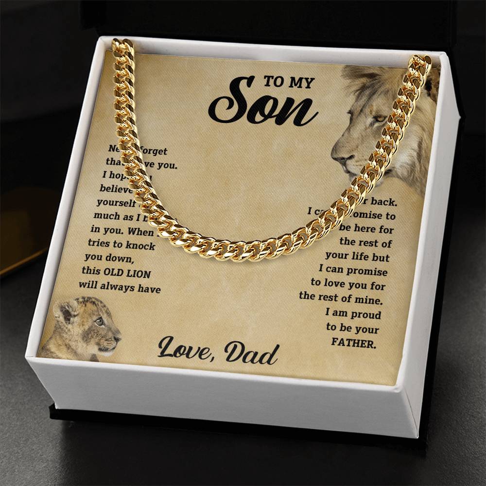 To My Son - Never Forget - Link Chain