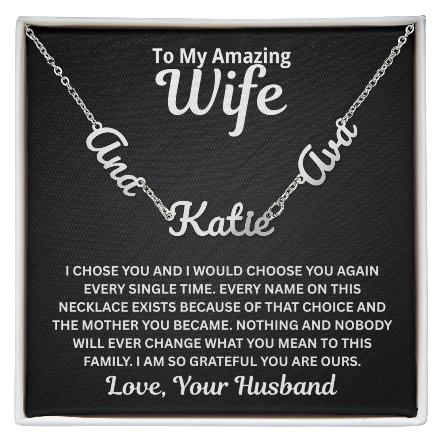 To My Wife - I Would Choose You Again - Children's Names Necklace