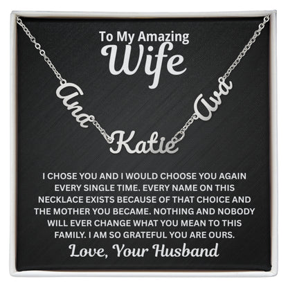To My Wife - I Would Choose You Again - Children's Names Necklace