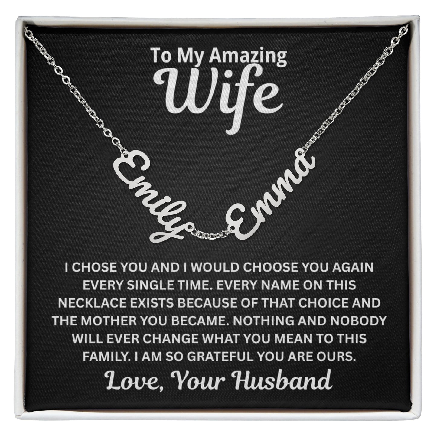 To My Wife - I Would Choose You Again - Children's Names Necklace