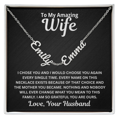 To My Wife - I Would Choose You Again - Children's Names Necklace