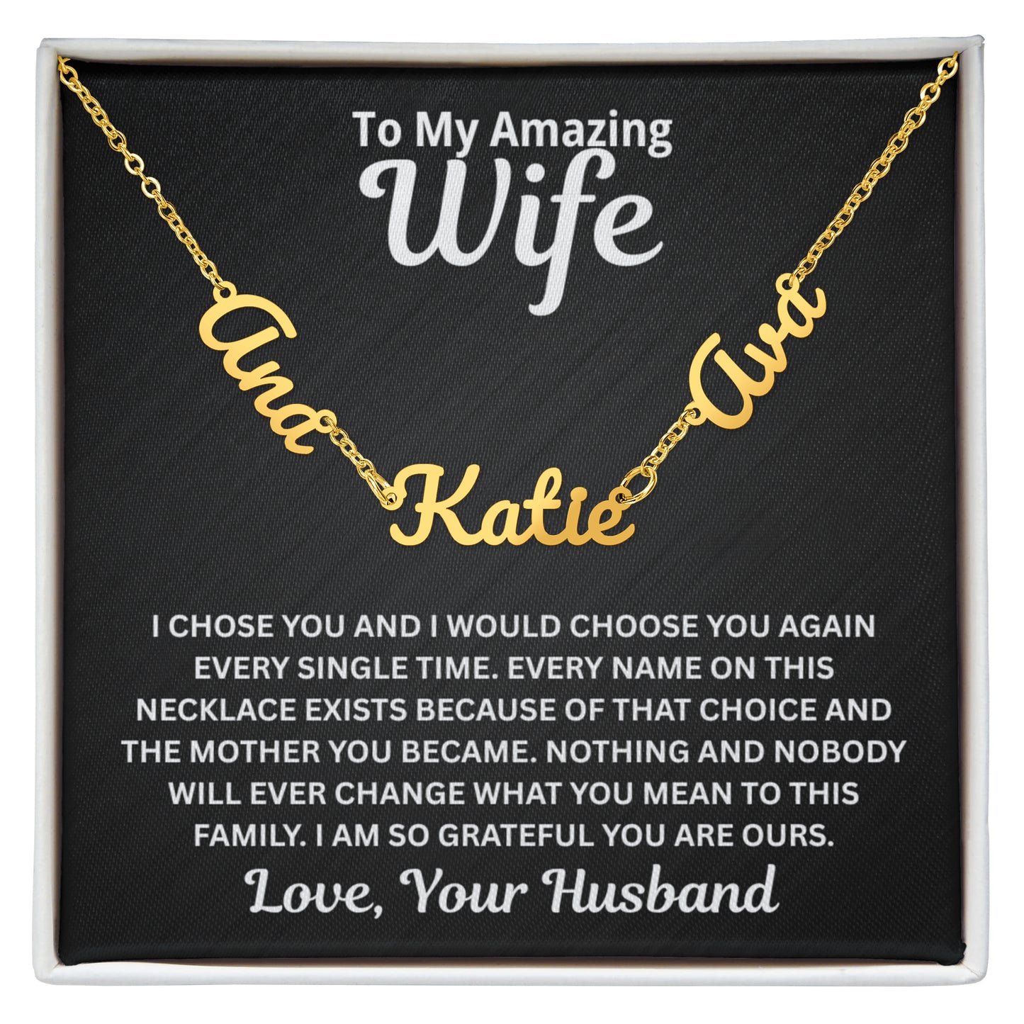 To My Wife - I Would Choose You Again - Children's Names Necklace