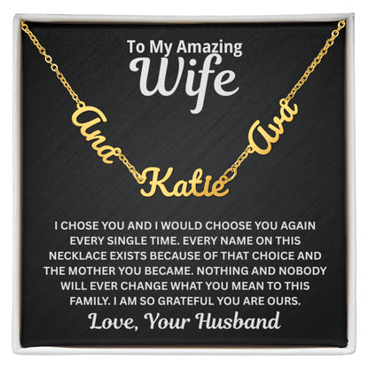 To My Wife - I Would Choose You Again - Children's Names Necklace