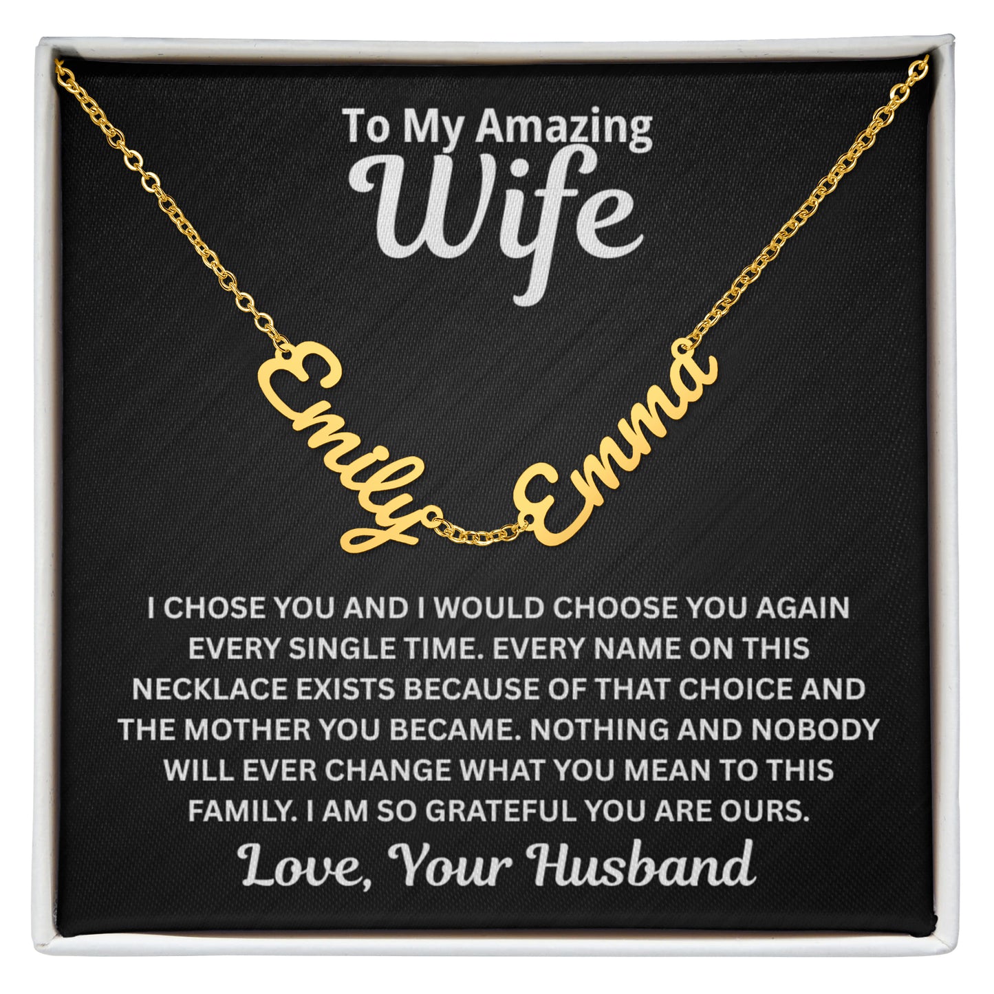 To My Wife - I Would Choose You Again - Children's Names Necklace