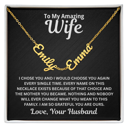 To My Wife - I Would Choose You Again - Children's Names Necklace
