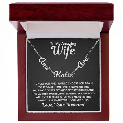 To My Wife - I Would Choose You Again - Children's Names Necklace