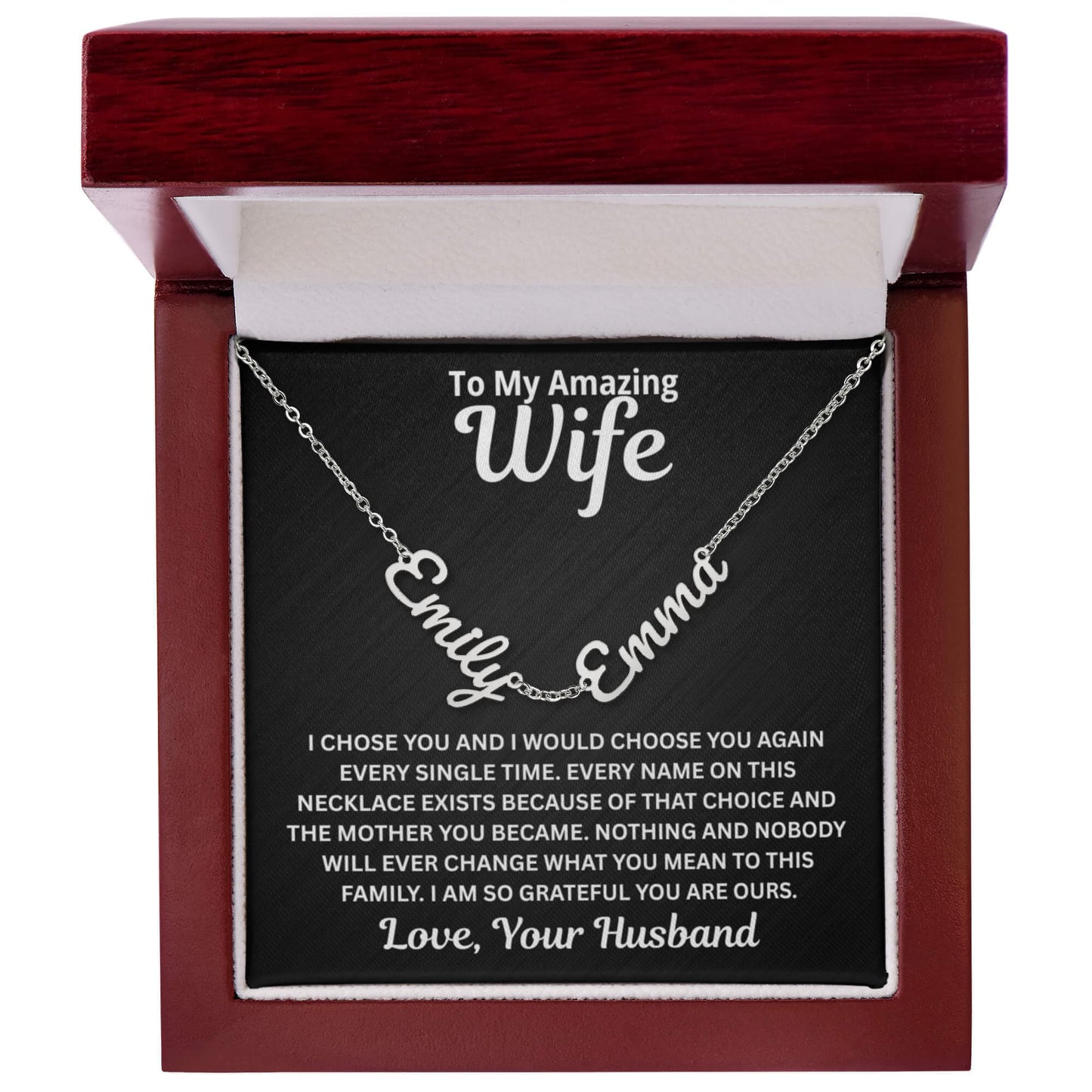 To My Wife - I Would Choose You Again - Children's Names Necklace
