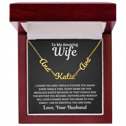 To My Wife - I Would Choose You Again - Children's Names Necklace