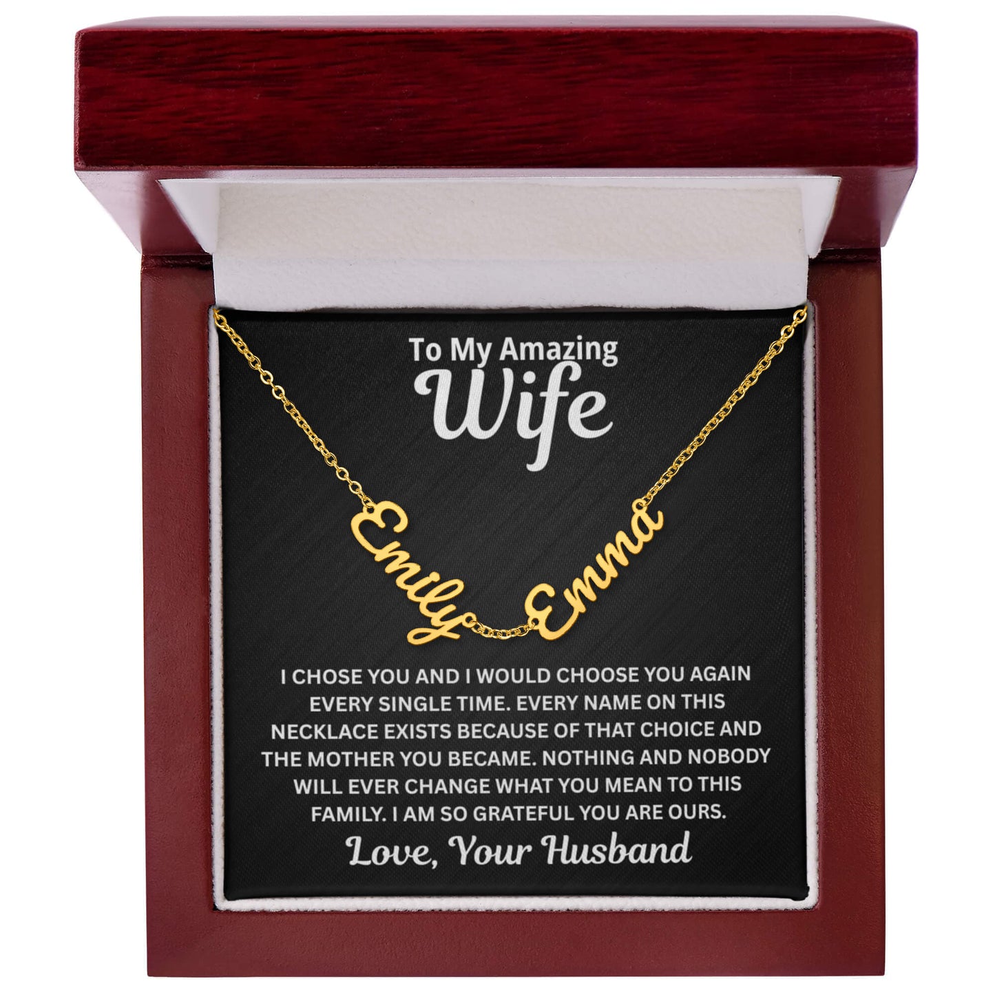 To My Wife - I Would Choose You Again - Children's Names Necklace