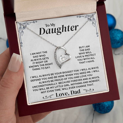 To My Daughter - Forever My Little Girl - Necklace