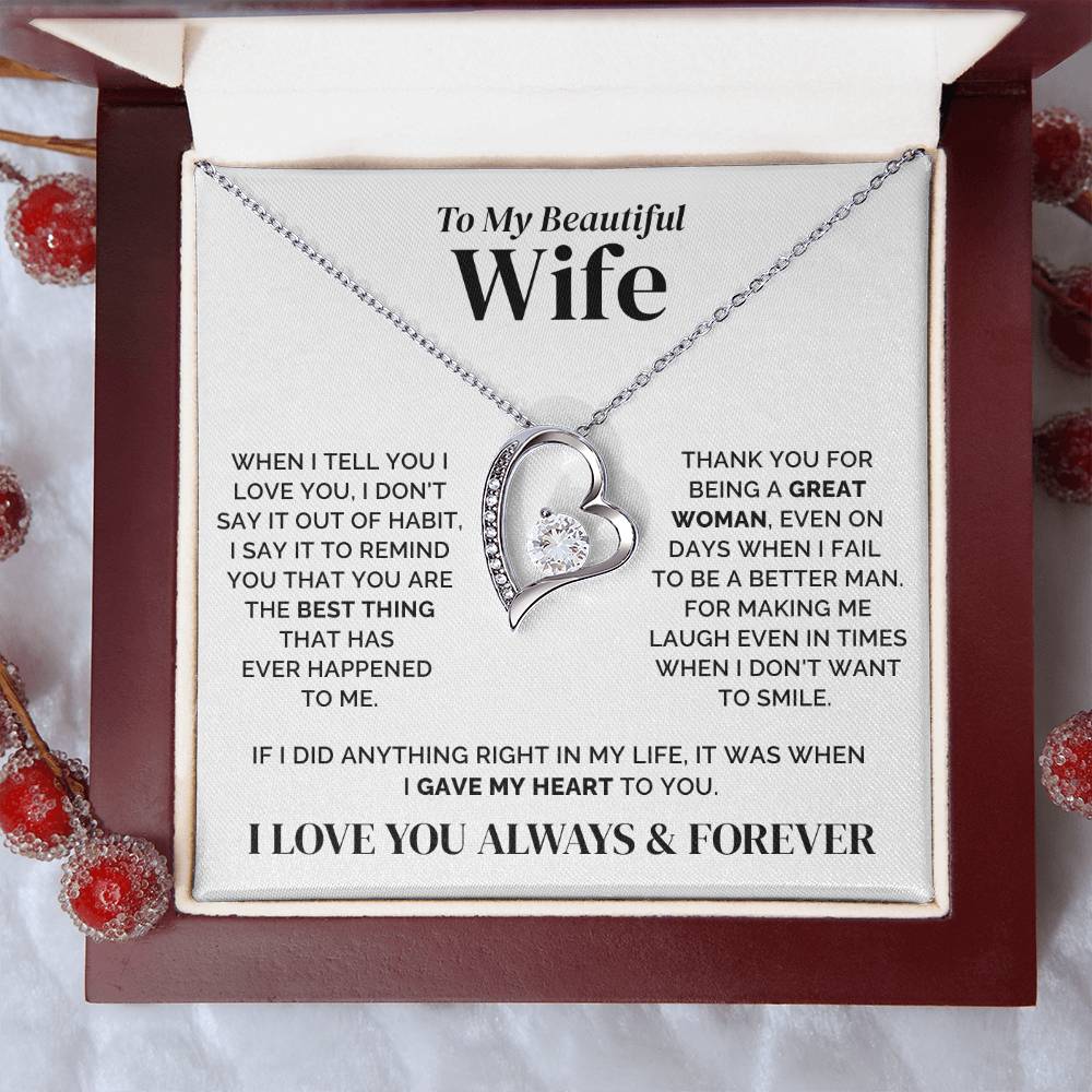 To My Wife – The Best Thing in My Life – Necklace