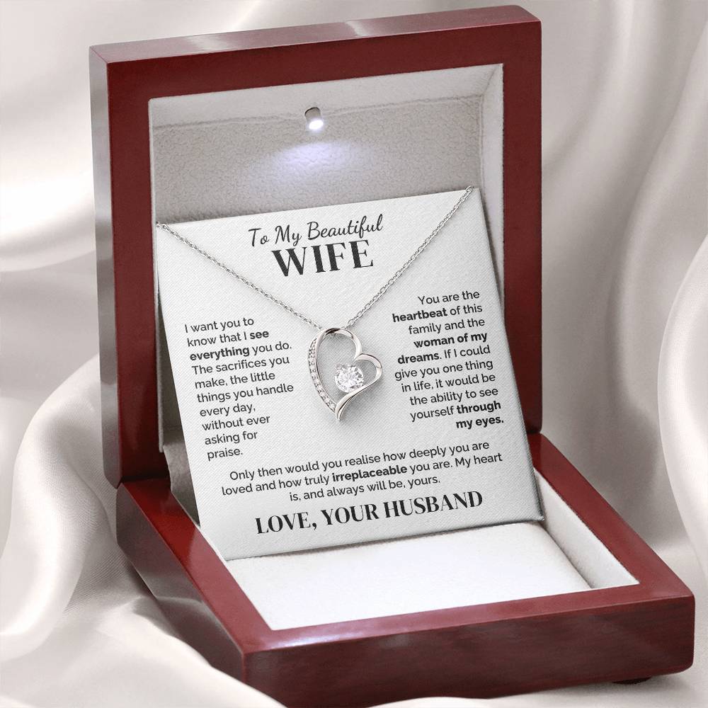 To My Wife – Seen and Irreplaceable – Necklace
