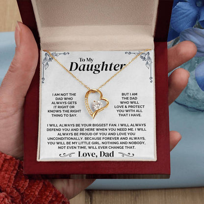 To My Daughter - Forever My Little Girl - Necklace