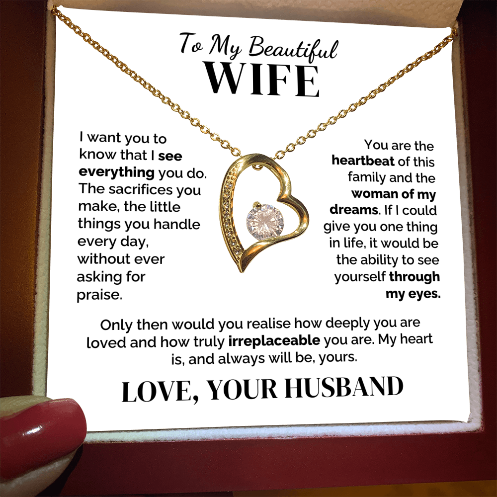 To My Wife – Seen and Irreplaceable – Necklace