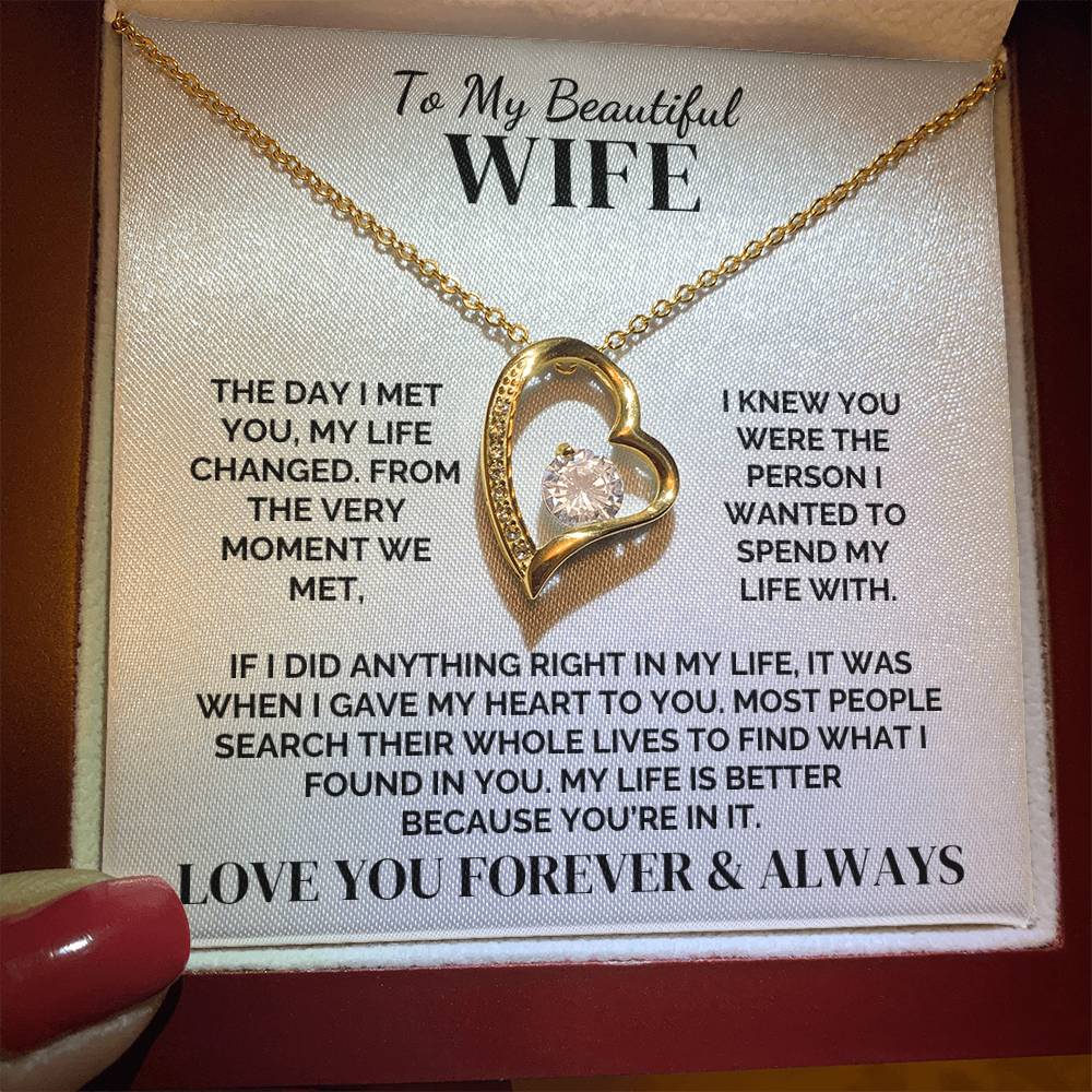 To My Wife – My Life Changed With You – Necklace