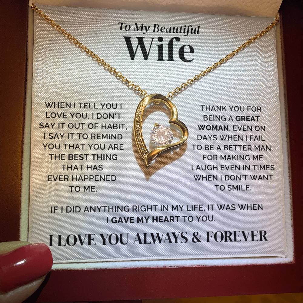 To My Wife – The Best Thing in My Life – Necklace