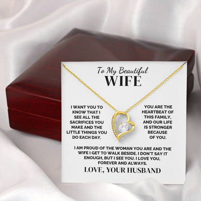 To My Wife – The Heartbeat of Our Family – Necklace