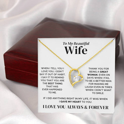 To My Wife – The Best Thing in My Life – Necklace