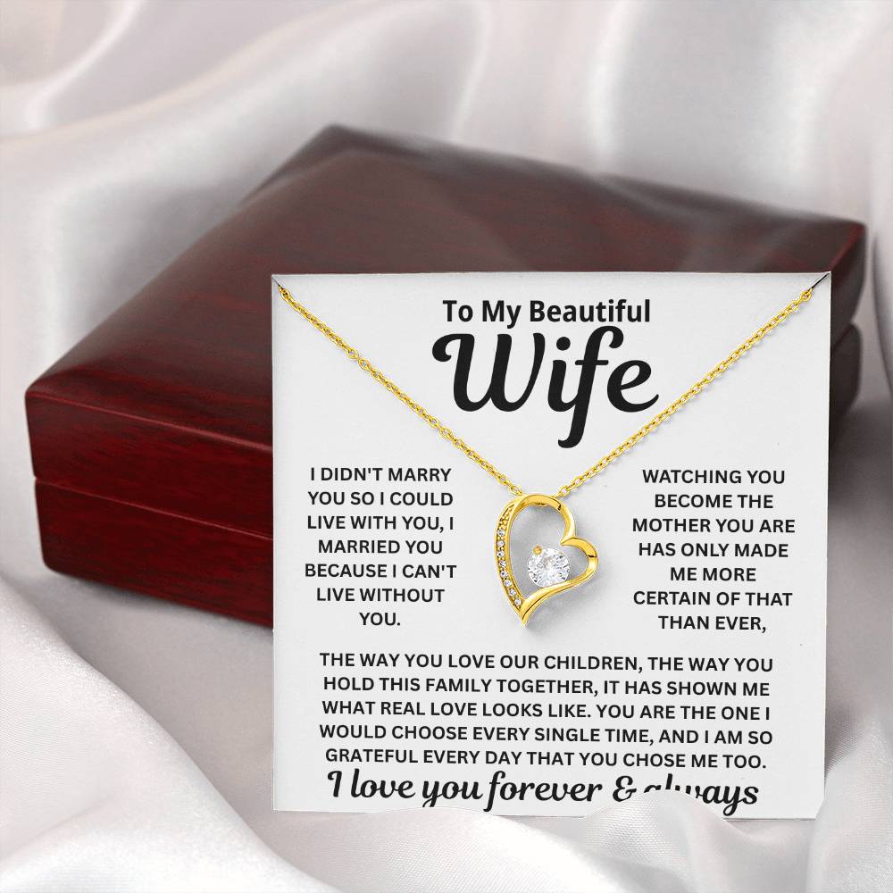 To My Wife - I Can't Live Without You - Necklace