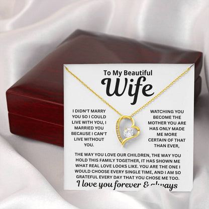 To My Wife - I Can't Live Without You - Necklace