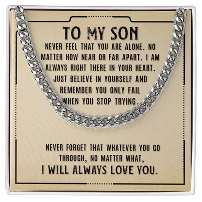 To My Son - Believe In Yourself - Link Chain