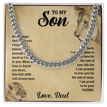 To My Son - Never Forget - Link Chain