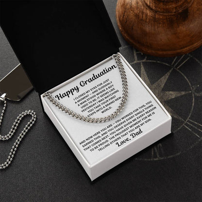 To My Son - A Man Stood Where A Boy Used To Be - Cuban Link Chain