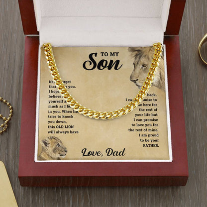 To My Son - Never Forget - Link Chain