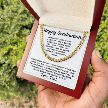 To My Son - A Man Stood Where A Boy Used To Be - Cuban Link Chain