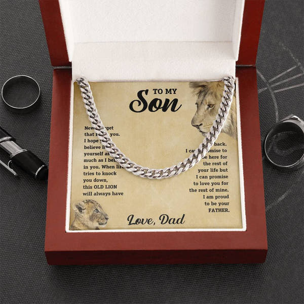 To My Son - Never Forget - Link Chain