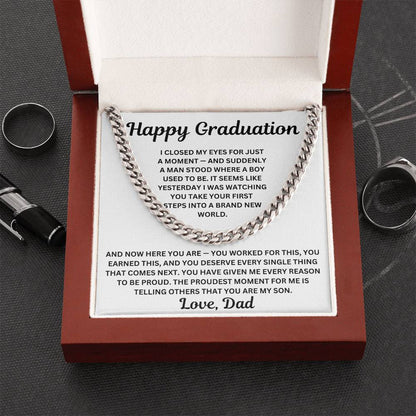 To My Son - A Man Stood Where A Boy Used To Be - Cuban Link Chain