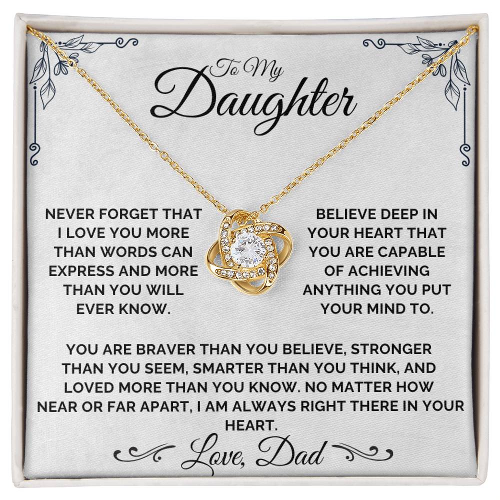 To My Daughter - Braver Than You Believe - Necklace