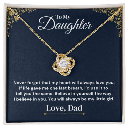 To My Daughter — My Heart Will Always Love You — Necklace