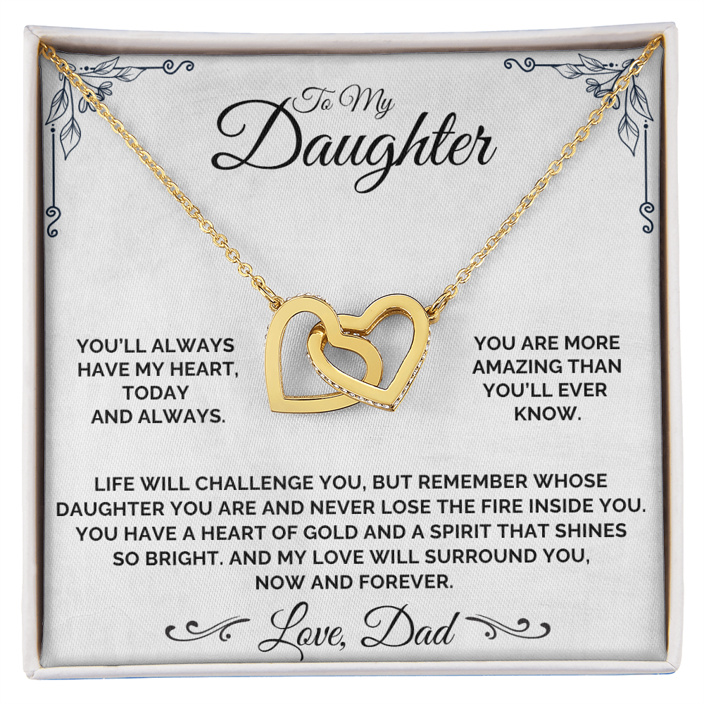 To My Daughter - A Heart of Gold - Necklace