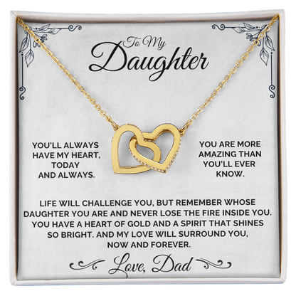 To My Daughter - A Heart of Gold - Necklace