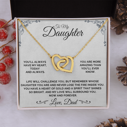 To My Daughter - A Heart of Gold - Necklace