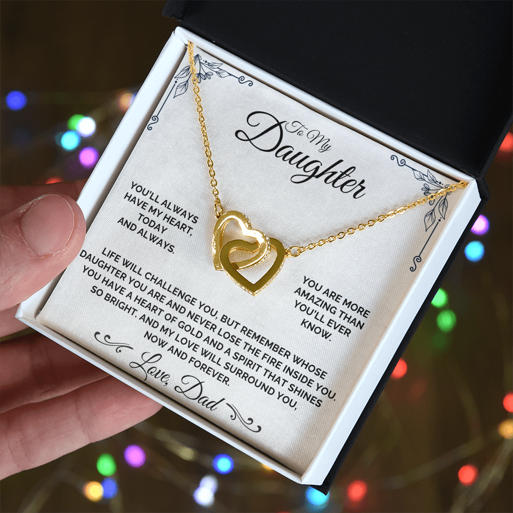 To My Daughter - A Heart of Gold - Necklace