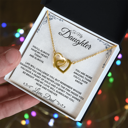 To My Daughter - A Heart of Gold - Necklace