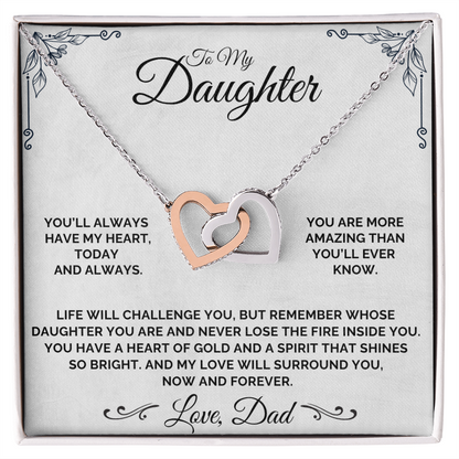To My Daughter - A Heart of Gold - Necklace