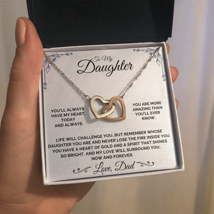 To My Daughter - A Heart of Gold - Necklace
