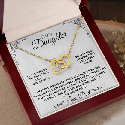 To My Daughter - A Heart of Gold - Necklace