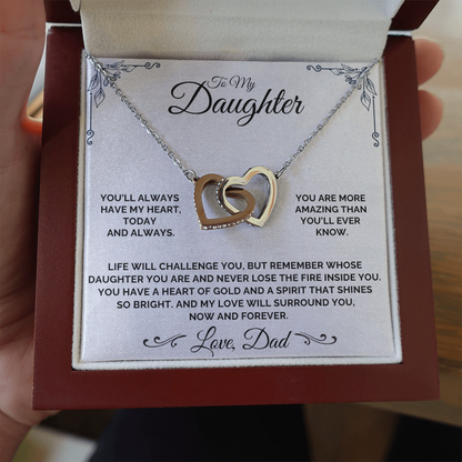 To My Daughter - A Heart of Gold - Necklace