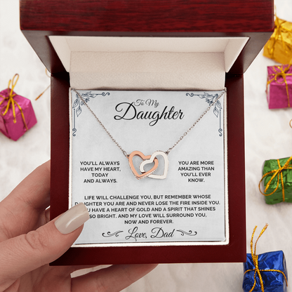 To My Daughter - A Heart of Gold - Necklace