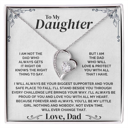 To My Daughter - Forever My Little Girl - Necklace