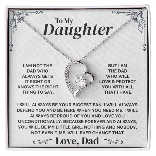 To My Daughter - Forever My Little Girl - Necklace