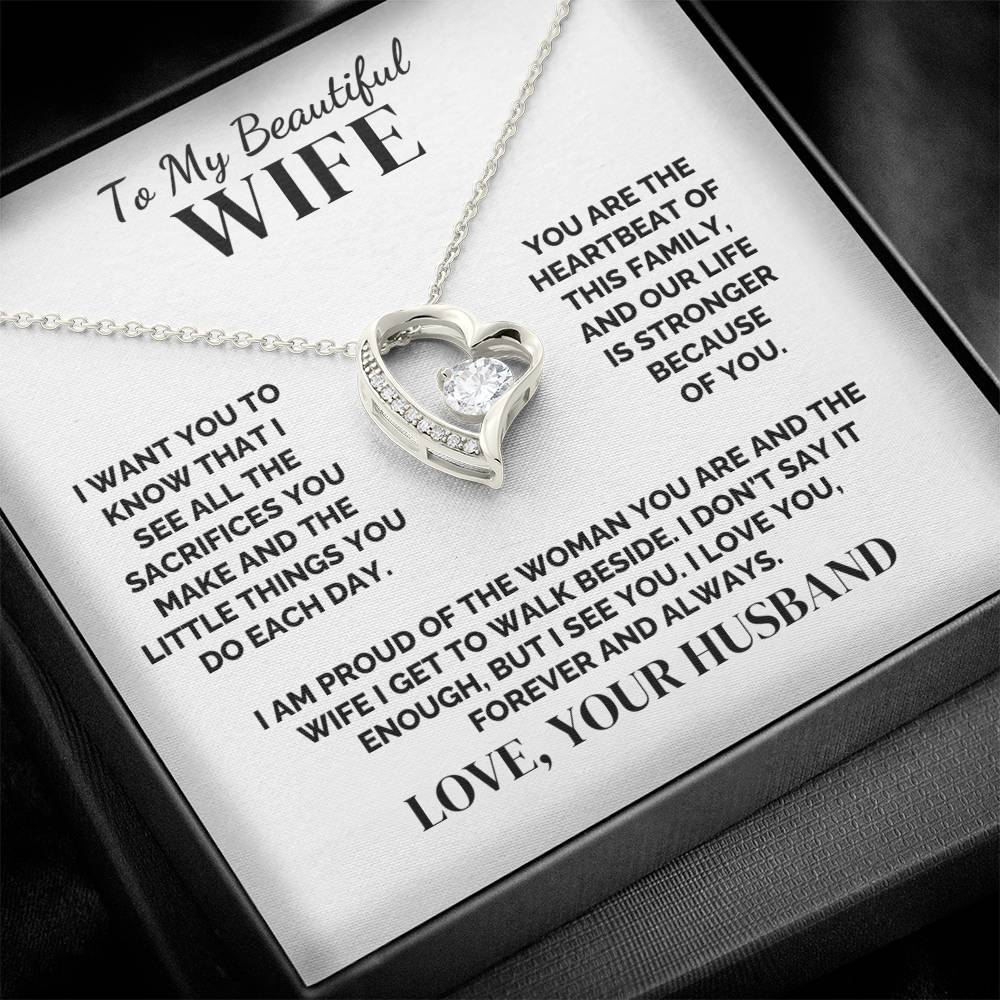 To My Wife – The Heartbeat of Our Family – Necklace