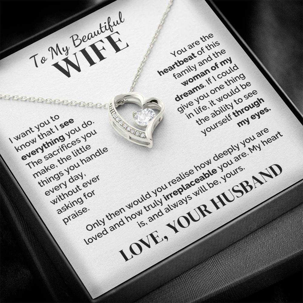 To My Wife – Seen and Irreplaceable – Necklace