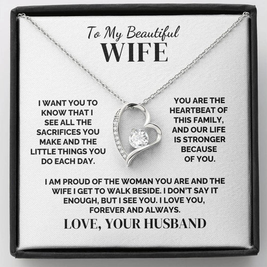 To My Wife – The Heartbeat of Our Family – Necklace