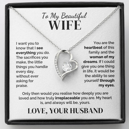 To My Wife – Seen and Irreplaceable – Necklace
